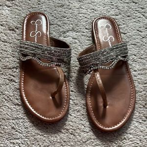 Brown slides with sparkles
